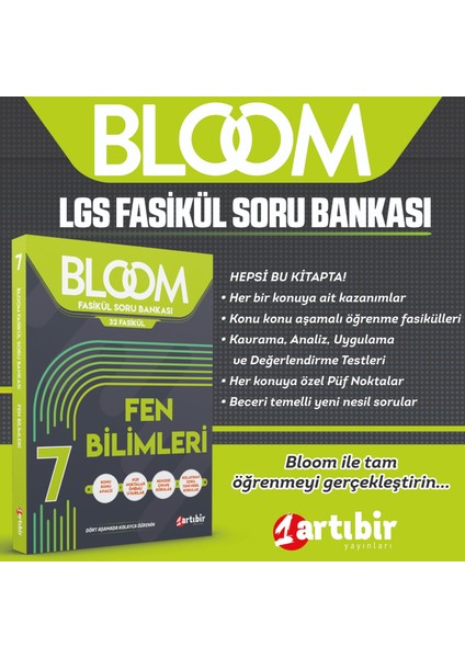 7. Sınıf 4'lü Bloom Tüm Dersler Set 32 Fasikül Soru Bankası (Kolaydan Zora Yeni Nesil Sorular)