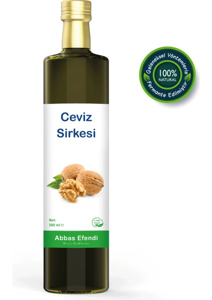 Abbas Efendi Ceviz Sirkesi 500 ml (Doğal Fermente)