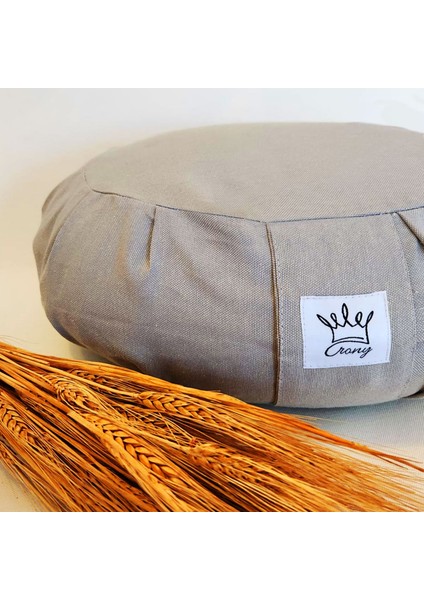 Yoga Minderi Karabuğday Kabuk Dolgulu Meditasyon Minderi Gri