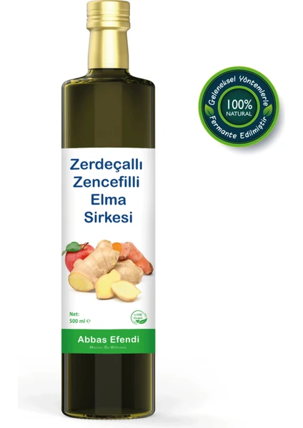 Abbas Efendi Zerdeçallı Zencefilli Elma Sirkesi 500 ml