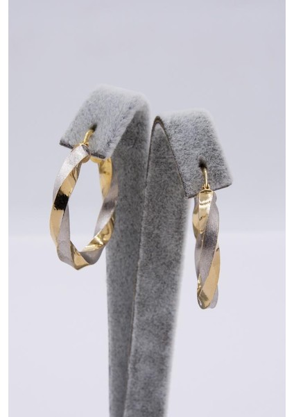 14 Ayar Altın Halka Küpe Burgu Model Kadın Küpe