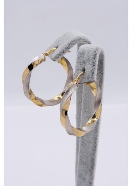 14 Ayar Altın Halka Küpe Burgu Model Kadın Küpe modelleri