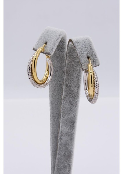 14 Ayar Altın Halka Küpe Kalemli Model Kadın Küpe modelleri