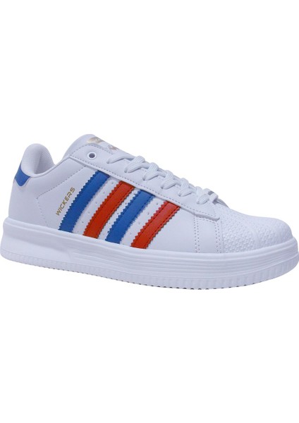 Beyaz Mavi Kırmızı Sneakers Spor Ayakkabı