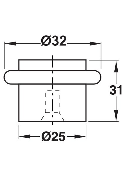 Kapı Stoperi Zemine Monte Vidalı Mat Siyah 25X31MM