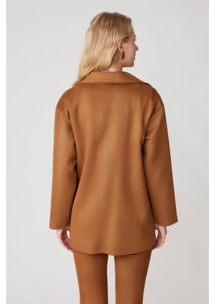 Tek Düğme Cepli Süet Ceket fırsatları