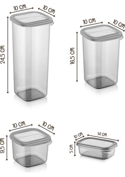 32'li Peggy Saklama Kabı Seti 8x(1,75 1,2 0,55 0,4 lt) Serigrafi Etiketli indirimleri