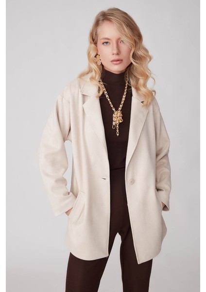 Tek Düğme Cepli Süet Ceket fiyatları