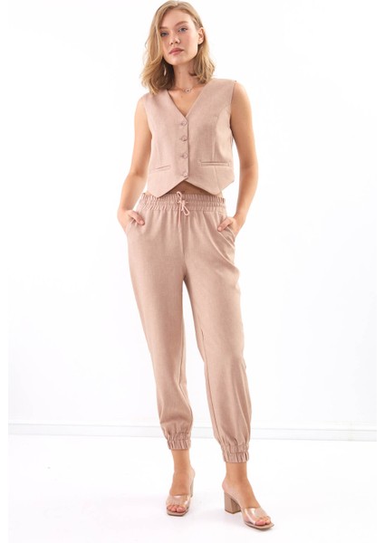 Çift Cep Düğmeli Yelek