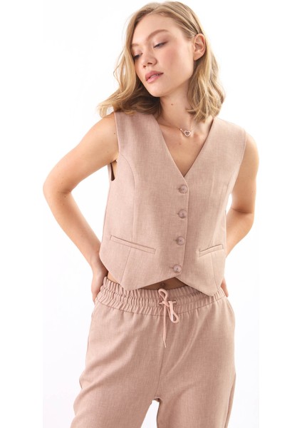 Çift Cep Düğmeli Yelek fırsatları