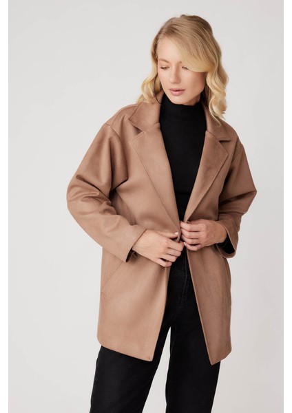 Tek Düğme Cepli Süet Ceket fiyatları