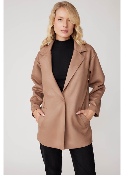 Tek Düğme Cepli Süet Ceket fırsatları