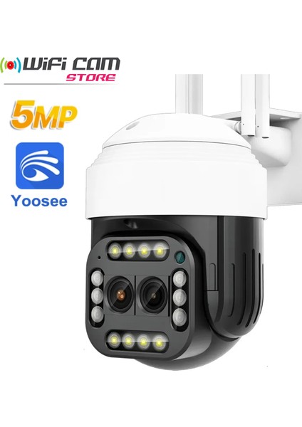 Wificam Plus Yoosee Yazılımlı 5mp 1080P Full Hd Çift Lensli Ptz Güvenlik Kamerası