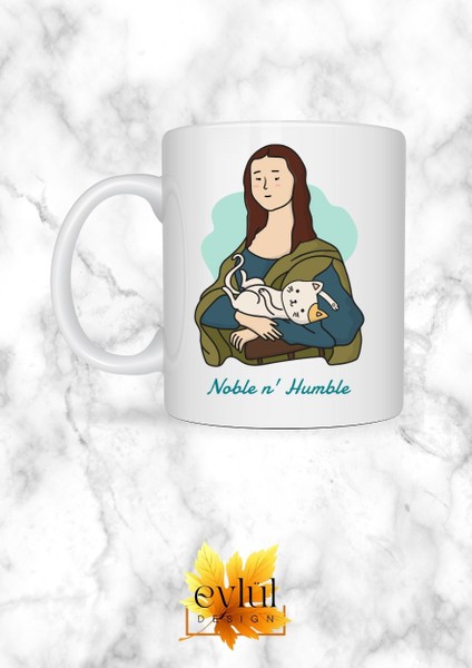 Sanat ve Kediler Mona Lisa Özel Tasarım Baskılı Kupa Bardak