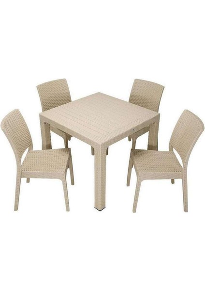 Elit Rattan 90X90 Elit Sandalye Masa Takımı