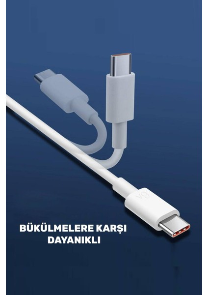 Type-C Şarj Kablosu 6A (80CM) Yüksek Kalite Hızlı Şarj Destekli