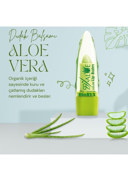Dudak Balmı %99 Aloe Vera Color Renkli Nemlendirici Vegan Cilt Bakım 3,5 gr modelleri