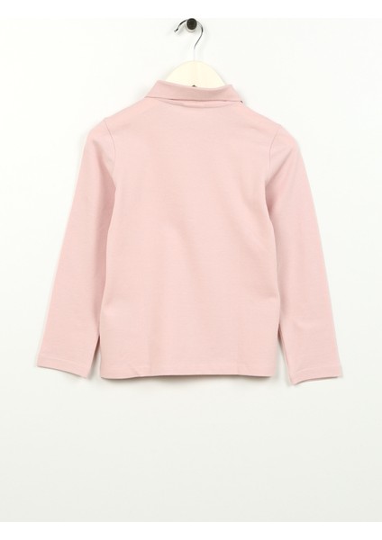 Pembe Kız Çocuk Polo Yaka Uzun Kollu Sweatshirt TP01-SK023