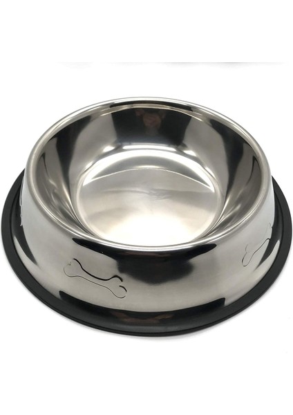 Evcil Hayvanlar Için Mama Kabı Kedi Köpek Mama ve Su Kabı 18CM Paslanmaz Çelik Metal Alt Taban 18CM Mama Kasesi