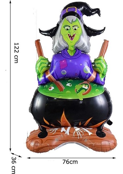 Halloween Cadı Kazanı Folyo Balon 113X67 cm 1 Adet