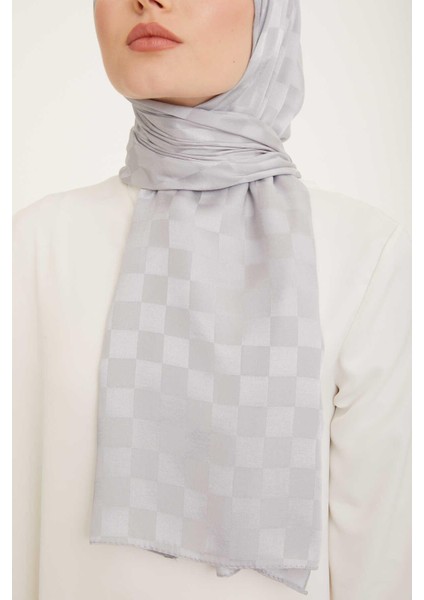 Trend Jakarlı Gümüş Dama Desen Diamond şal 2 - 3367 fırsatları