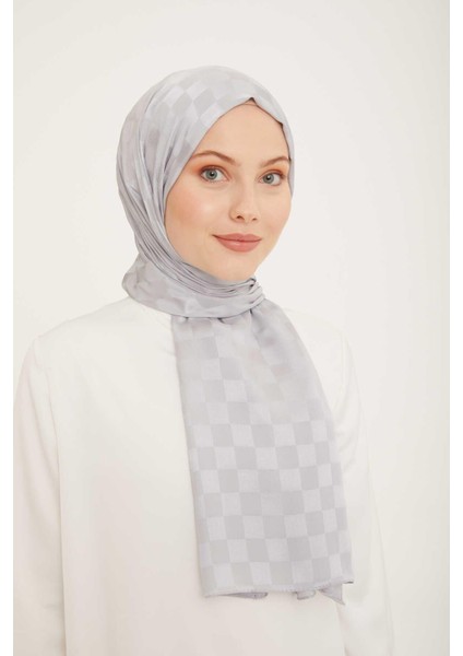 Trend Jakarlı Gümüş Dama Desen Diamond şal 2 - 3367 modelleri