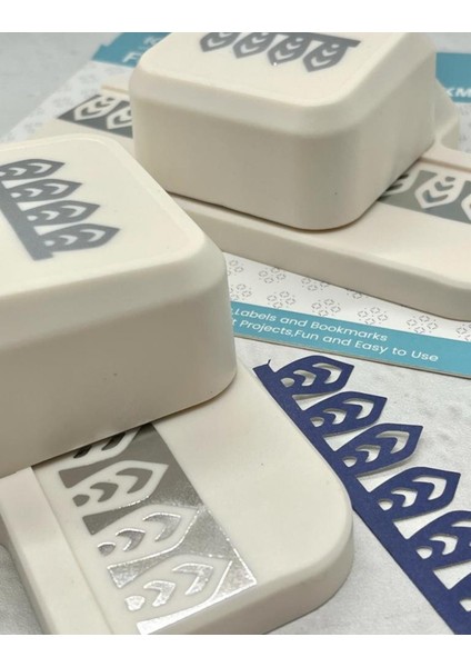 Şık Kamei Mavi 4'lü Şerit Salkım Desenli Büyük Süsleme Delgeci indirimleri