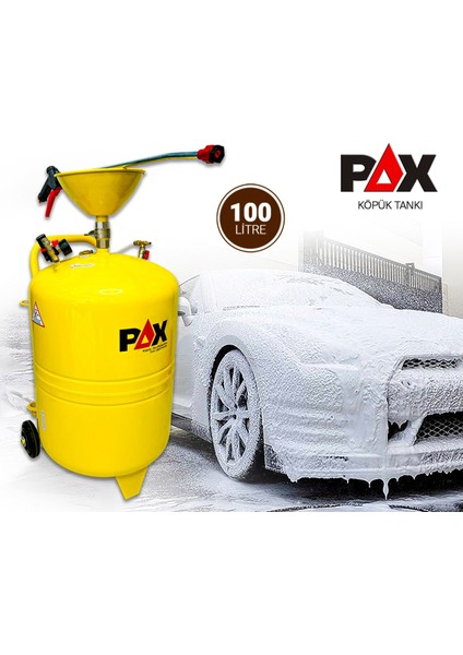 Pax 200 Bar Yıkama 100 Litre Köpük Tankı ve Bez Sıkma Merdanesi Seti