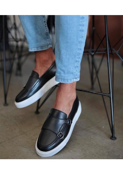Maro Model Gerçek Deri Erkek Siyah Loafer - Erkek Siyah Casual Ayakkabı