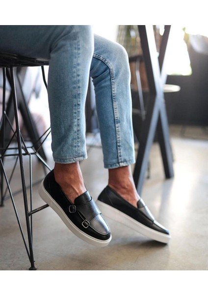 Maro Model Gerçek Deri Erkek Siyah Loafer - Erkek Siyah Casual Ayakkabı