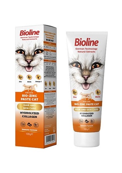 Bioline Deri ve Tüy Bakımı Destekleyici Biotin ve Zinc Paste Kedi Macunu 100 gr