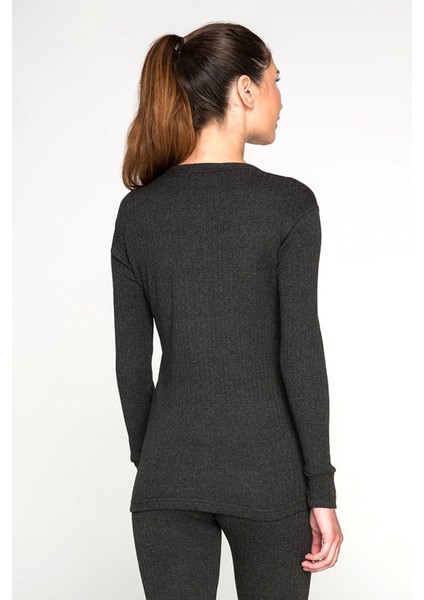 Soft Uzun Kol Fanila Antrasit indirimleri