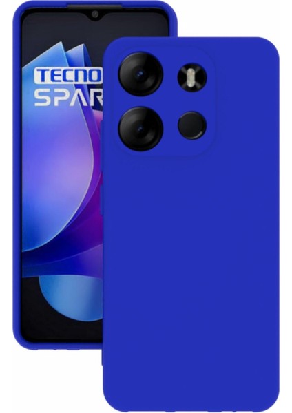 Tecno Spark Go 2023 Kılıf Kamera Korumalı Silikon Rubber Arka Kapak Mavi