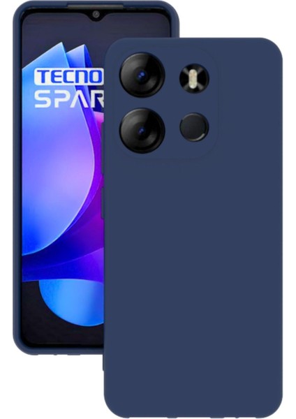 Tecno Spark Go 2023 Kılıf Kamera Korumalı Silikon Rubber Arka Kapak Lacivert