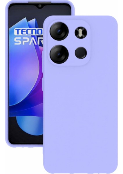 Tecno Spark Go 2023 Kılıf Kamera Korumalı Silikon Rubber Arka Kapak Lila