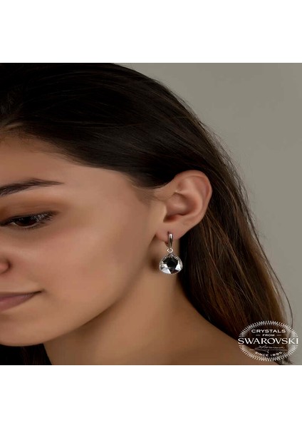 Swarovski Crystal Taşlı Lucky Life 925 Ayar Gumuss Beyaz Damla Sallantılı Lucky Life Kadın Küpe fiyatları