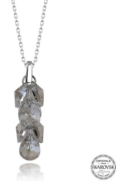 Swarovski Crystal Taşlı Salkım 925 Ayar Gümüş Kadın Kolye