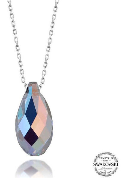 Swarovski Crystal Taşlı Damla 925 Ayar Gümüş Kadın Kolye