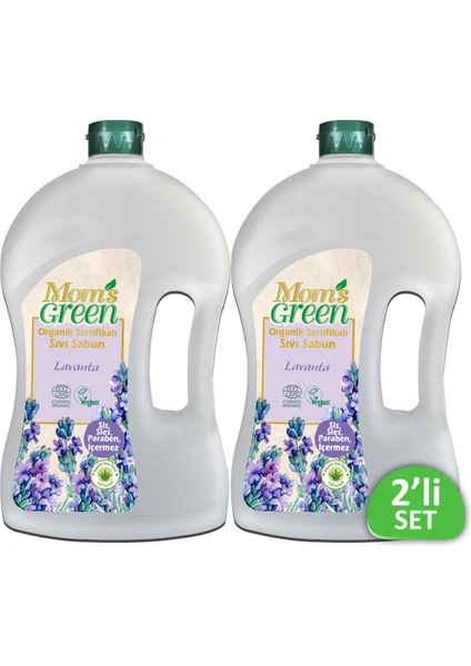 Mom's Green Organik Lavantalı Sıvı Sabun - 1.5 lt x 2 Adet