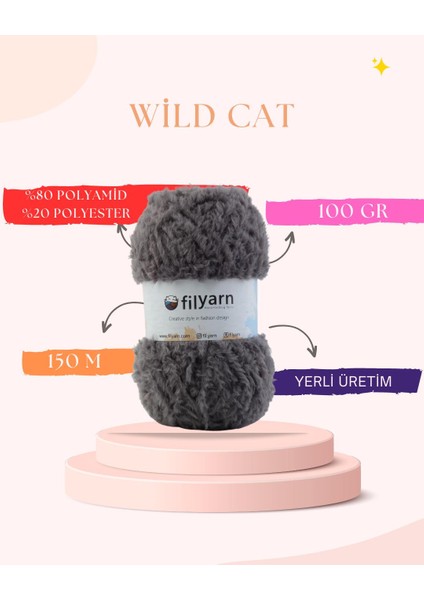 Füme Wild Cat Sakallı Örgü İpi