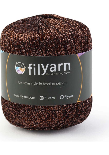 Acı Kahve Starz Örgü Ipi, Amigurumi Ipi, Simli Örgü Ip, Punch Ipi(Panç)