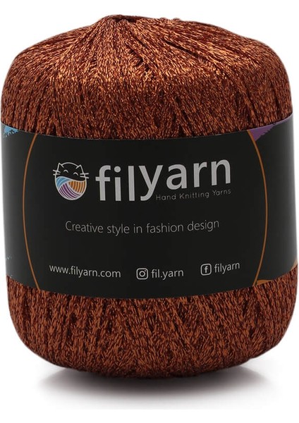 Koyu Kremit Starz Örgü Ipi, Amigurumi Ipi, Simli Örgü Ip, Punch Ipi(Panç)