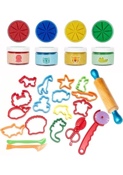 Doğal Oyun Hamuru 19 Parça Temel Set 4X150GR