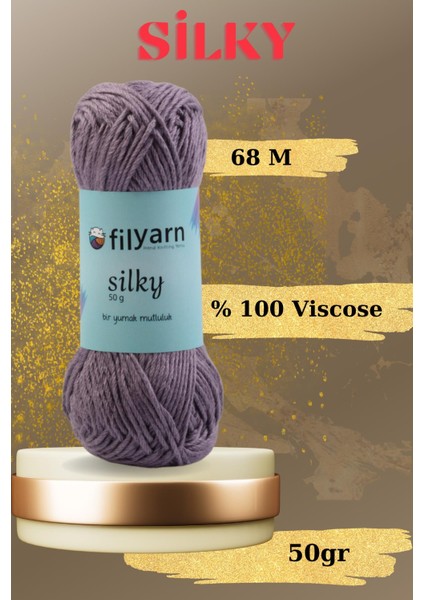 Silky Örgü Ipi Seti, Viscose, Motif Ipi, Kazak Ipi, Bebek Ipi, Amigurumi Ipi, Hırka Ipi, Yastık Ipi