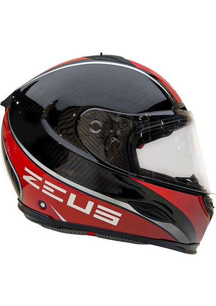 Zs-1800b Kapalı Kask Carbon Am9 Kırmızı