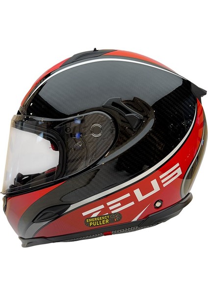 Zs-1800b Kapalı Kask Carbon Am9 Kırmızı