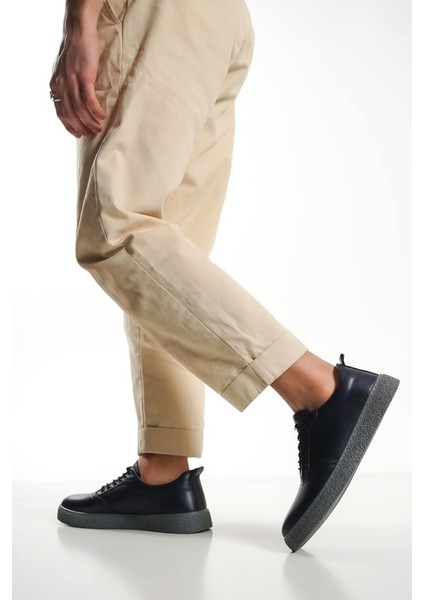 Mubaino 1326-LCV Hakiki Deri Lacivert Erkek Spor Ayakkabı & Sneaker modelleri