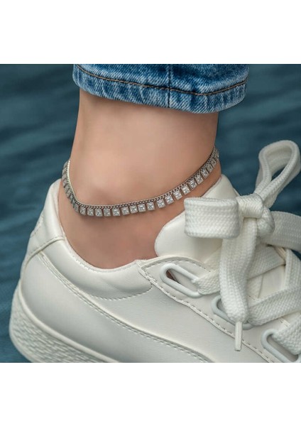 Gurmet Zirkon Taşlı 925 Ayar Gümüş Halhal