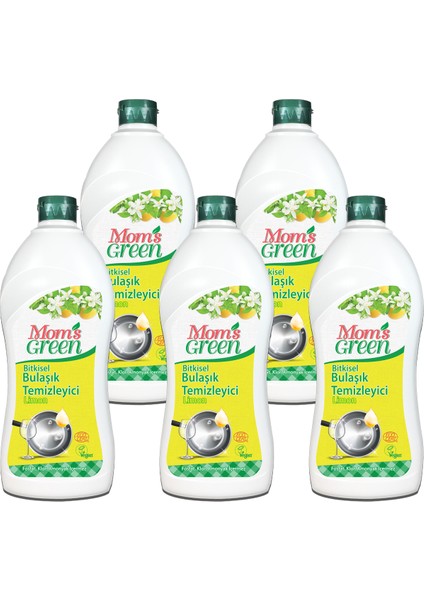 Mom's Green 5'li Set Bitkisel Elde Bulaşık Temizleyici Limon  5 x 750 ml