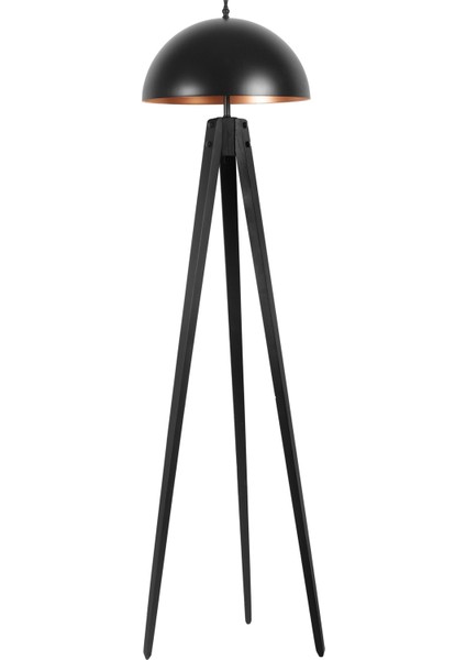 Tripod Siyah Büyük Retro Başlıklı Lambader